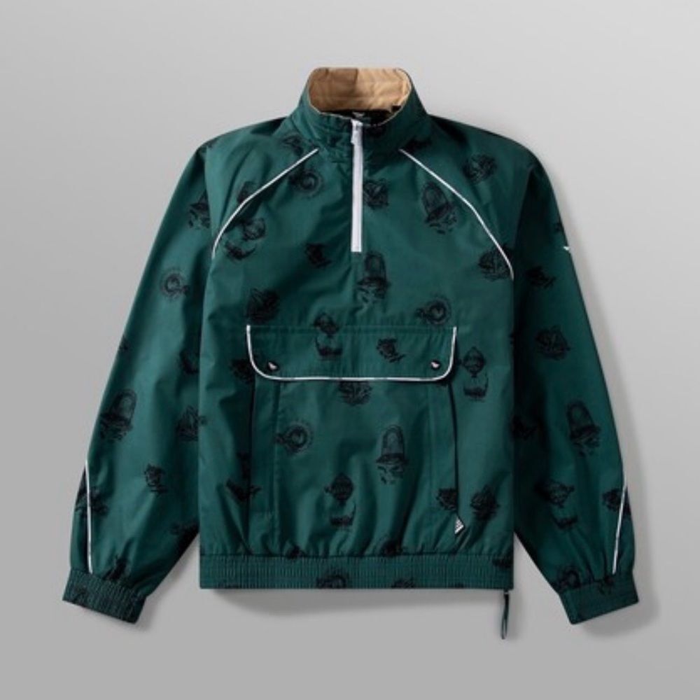 Paper planes Teal and Beige Jacket with Black Details‎